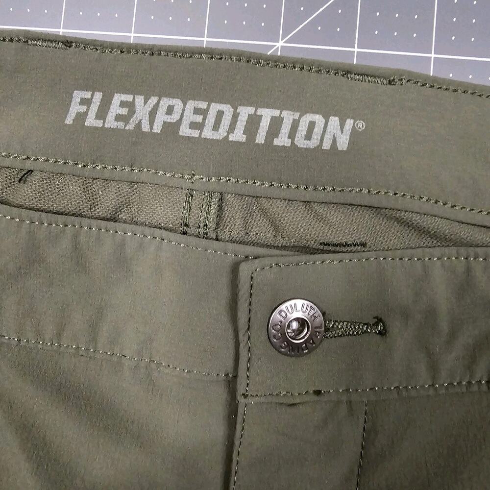 Duluth Trading Pants 42x30 Green Stretch Nylon Flexpedition Cargo Brown Workwear - Picture 6 of 16